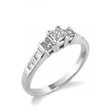 9ct White Gold Princess Cut Diamond Ring 0.33ct
