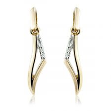 18ct yellow & white Gold Diamond Drop Earrings