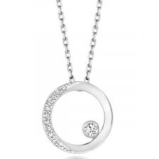 9ct Gold Diamond Circle Necklace