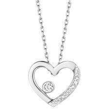9ct White Gold Diamond Heart Necklace 0.06ct