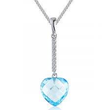 18ct White Gold Aquamarine & Diamond Necklace