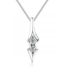 18ct White Gold Marquise Diamond Necklace