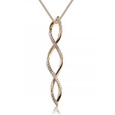 18ct Rose Gold Diamond Twist Necklace 0.20ct