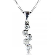 18ct White Gold "S" Diamond Necklace 0.33ct