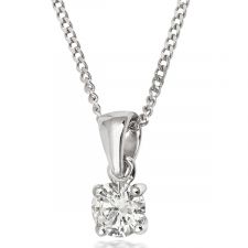 18ct 4 Claw Diamond Necklace