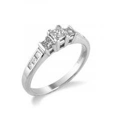 9ct White Gold Princess Cut Diamond Ring 0.50ct
