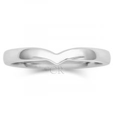 9ct White Gold 2.4mm V Style Wedding Ring
