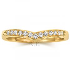 18ct Yellow Gold Wishbone Wedding Ring 0.20ct