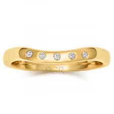 9ct Yellow Gold Diamond Shaped Wedding Ring 0.05ct