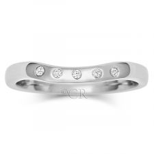 Platinum Diamond Shaped Wedding Ring 0.05ct