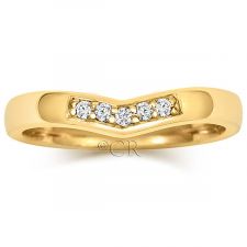 9ct Yellow Gold Diamond Wishbone Wedding Ring 0.08ct