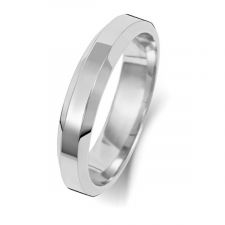 Palladium 4mm Bevelled Court Wedding Ring WL144M