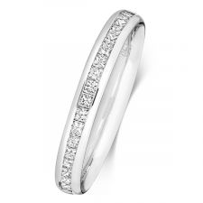 18ct White Gold 2.7mm Princess Cut Diamond Wedding Ring 0.35ct