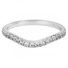 18ct White Gold Curved Micro Set Diamond Ring 0.29ct