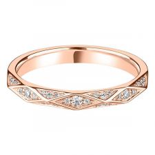 9ct Rose Gold Geometric Diamond Ring 0.13ct
