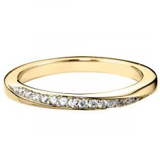 9ct Yellow Gold 2mm Twisted Diamond Ring 0.13ct