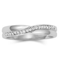 Diamond Set Shaped Wedding Ring 0.20ct
